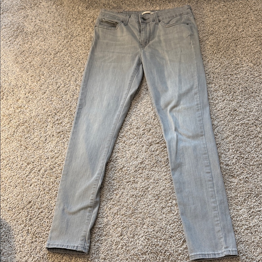 Signature by Levi Strauss Light Gray 711 Skinny Jeans